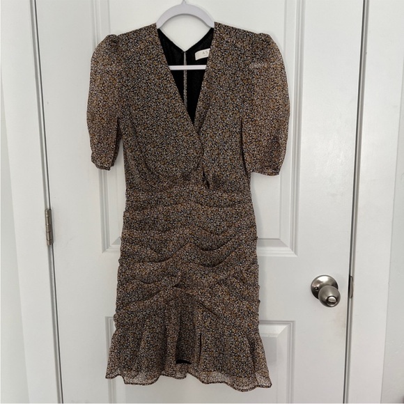 NEW ASTR the label shirred bottom black floral minidress - Picture 5 of 9